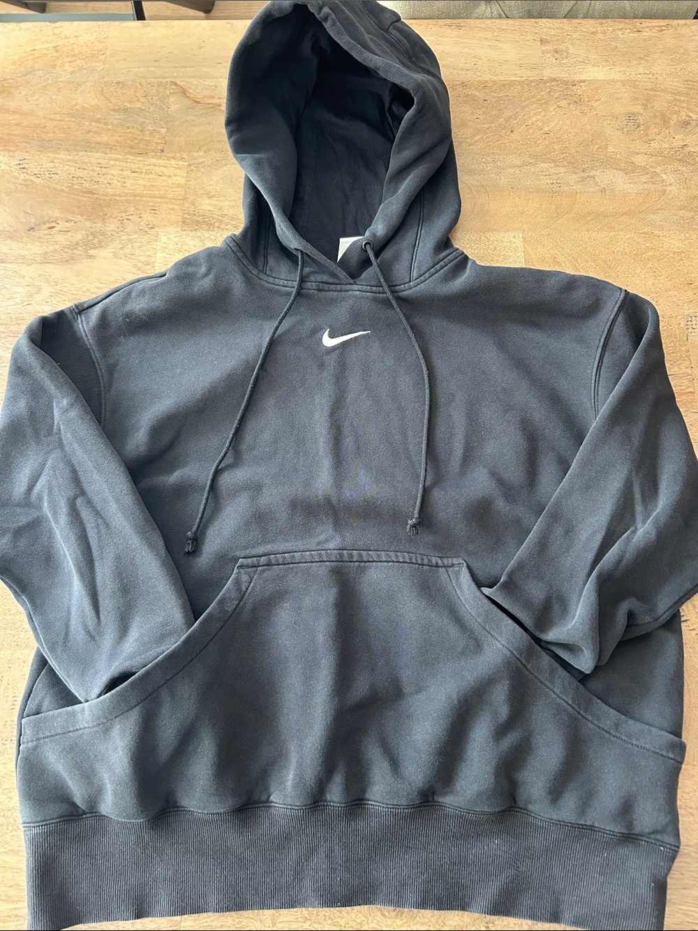Nike Black Hoodie with White Swoosh Logo